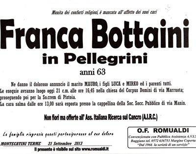Def  Bottaini Franca in Pellegrini